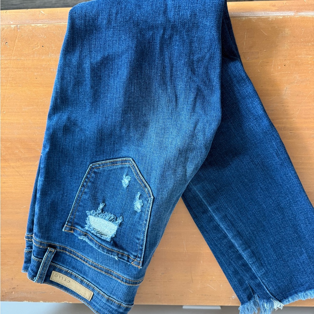 Cello Dark Blue Distressed Jeans